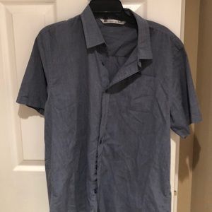 Travis Matthew Short sleeve button down blue shirt